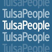 Repeated text 'Tulsa People' in various shades of blue.